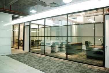 사무실/회의실을 위한 똑바른 모양 슬라이드 유리 칸막이벽