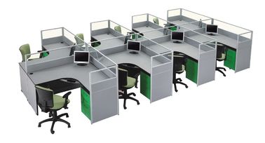 모듈 분할 3 - 8 Seaters를 위한 120도 사무실 워크스테이션 테이블