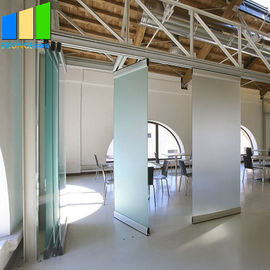 3개의 m 고도 Frameless 유리제 접게된 문을 미끄러지는 움직일 수 있는 칸막이벽 유리벽 사무실