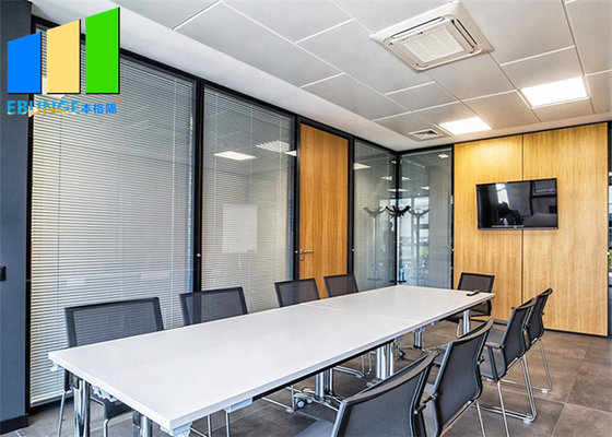 회의실을 위한 전체 전망 사무실 사업부 알루미늄 구조 유리제 고정 칸막이벽
