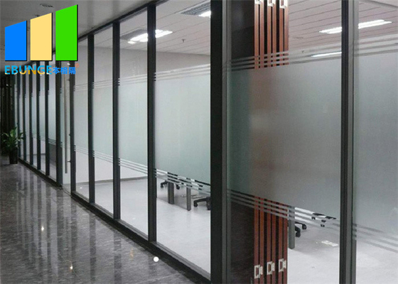 상업용 건물을 위한 휴대용 짜맞춰진 조정 유리제 분할 문 사무실 칸막이벽 칸막이실